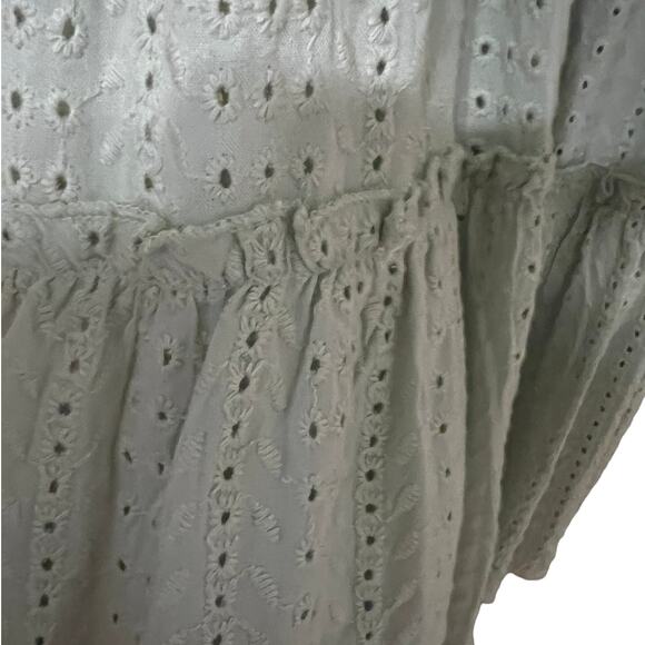 Sin & sam Sleeveless Tiered Dress In Cotton Eyelet mint green SZ M - Picture 6 of 11